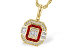 Allison Kaufman Ruby & Diamond Necklace in 14K Yellow Gold, 0.48 ctw