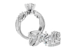 Allison Kaufman Diamond Engagement Ring Semi-Mount in 14K White Gold, 0.45 ctw, alternate view