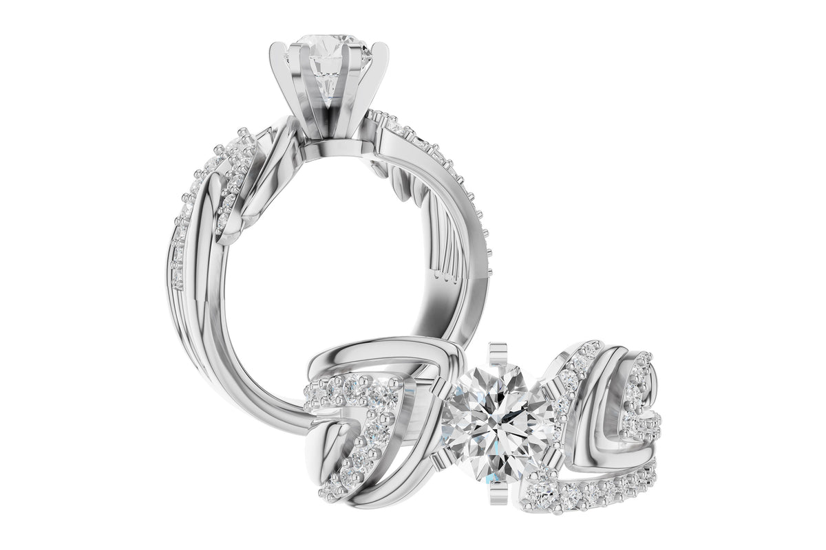 Allison Kaufman Diamond Engagement Ring Semi-Mount in 14K White Gold, 0.45 ctw, alternate view
