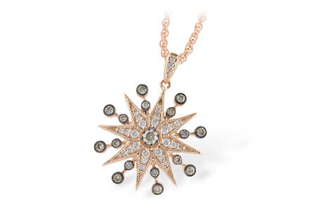 Allison Kaufman Brown Diamond Necklace in 14K Rose Gold, 0.41 ctw (N7812)