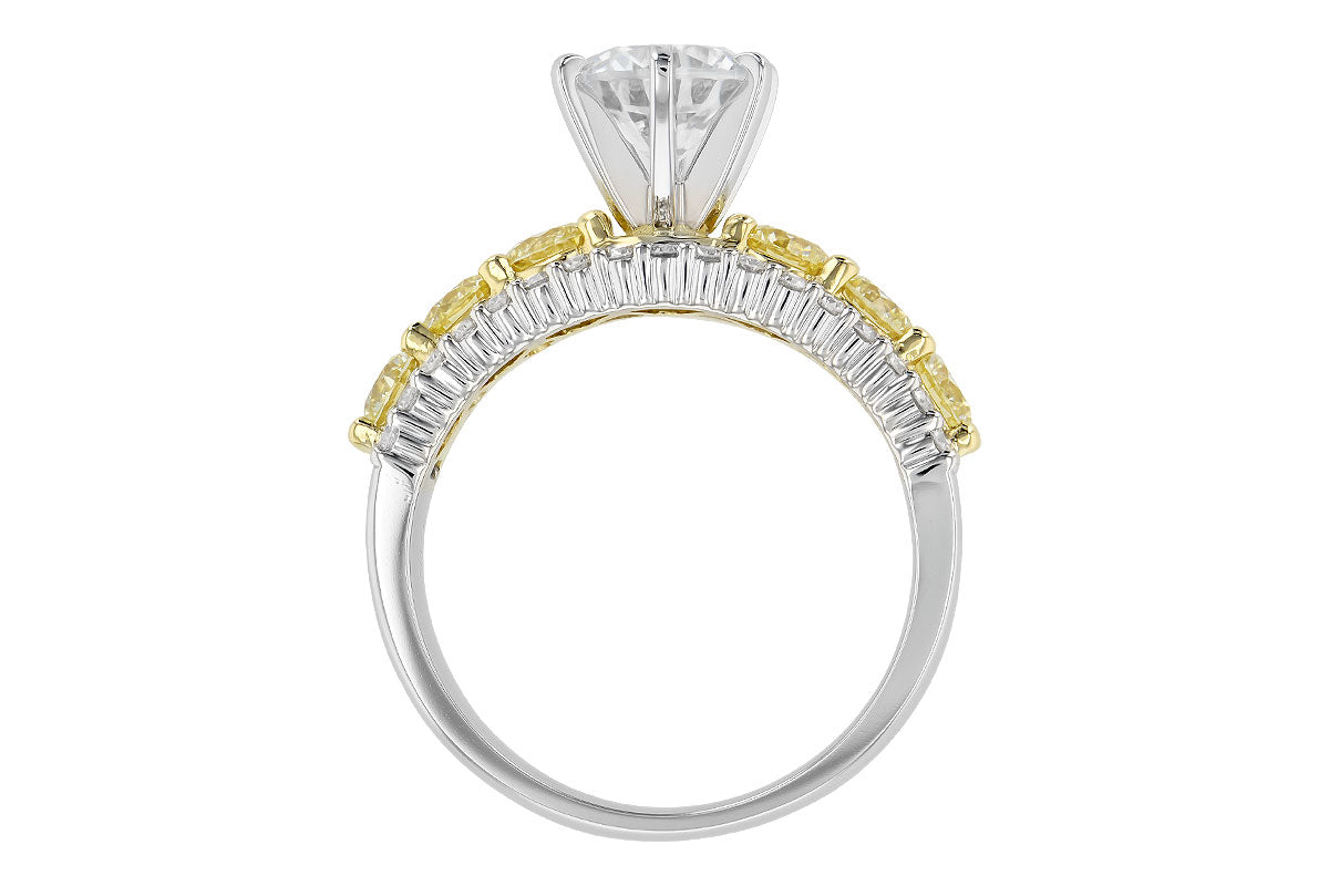 Allison Kaufman Yellow Diamond Engagement Ring Semi-Mount in 14K Two-Tone Gold, 1.50 ctw, alternate view