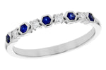 Allison Kaufman Sapphire & Diamond Wedding Band in 14K White Gold, 0.24 ctw