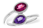 Allison Kaufman Garnet & Amethyst Ring in 14K White Gold, 1.48 ctw
