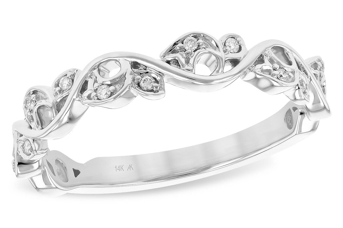 Allison Kaufman Diamond Wedding Band in 14K White Gold, 0.05 ctw (W2348)