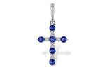 Allison Kaufman Sapphire & Diamond Pendant in 14K White Gold, 0.42 ctw