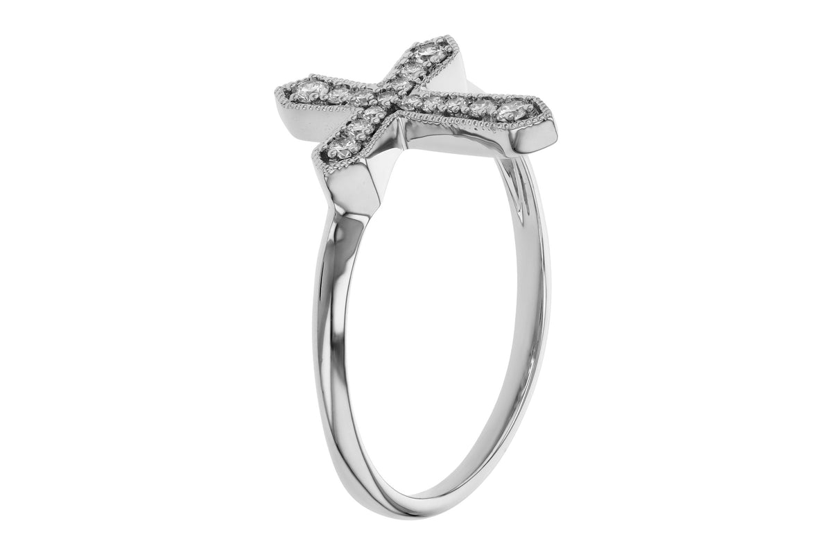 Allison Kaufman Diamond Ring in 14K White Gold, 0.15 ctw, alternate view