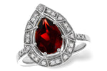 Allison Kaufman Garnet & Diamond Ring in 14K White Gold, 1.98 ctw