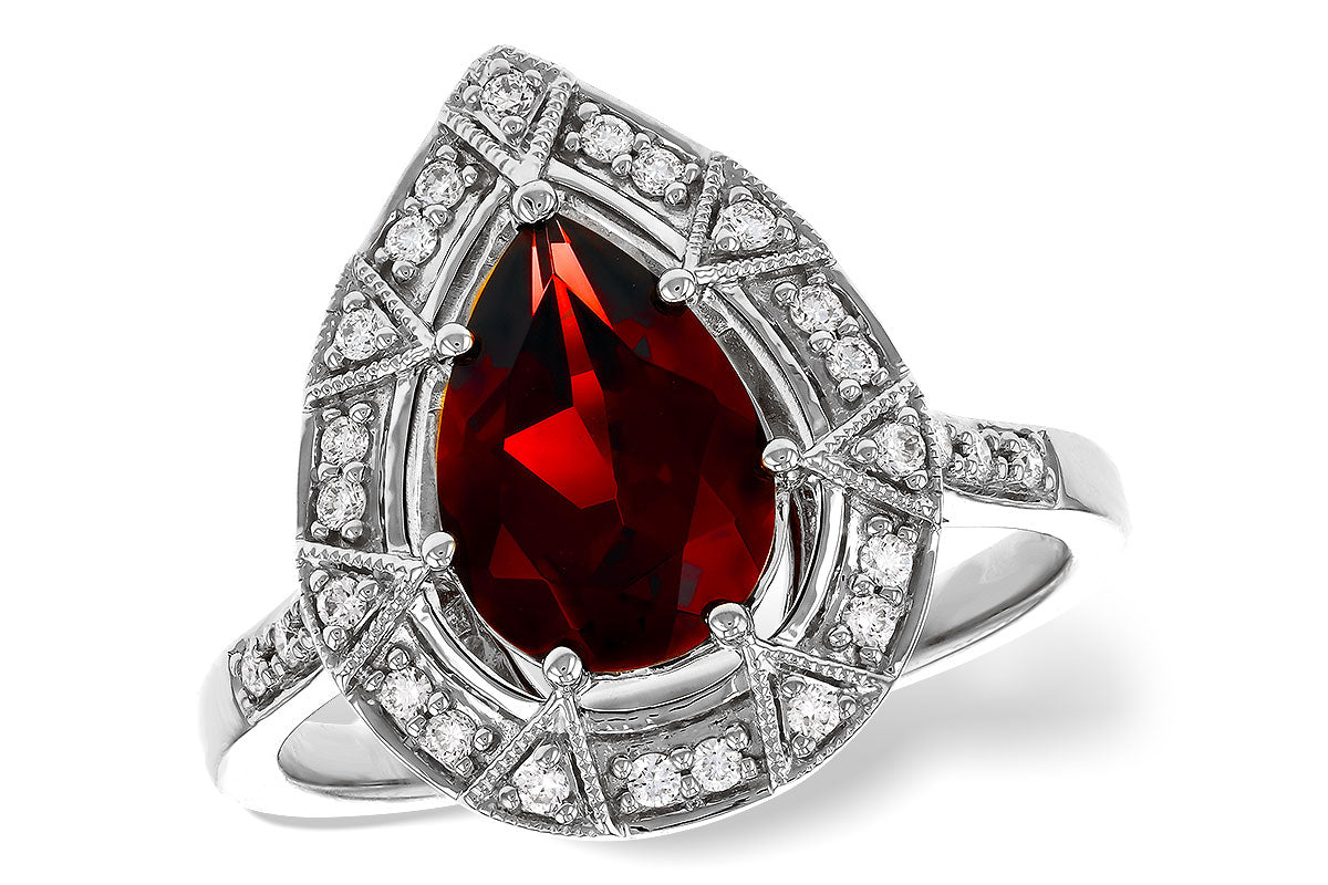 Allison Kaufman Garnet & Diamond Ring in 14K White Gold, 1.98 ctw