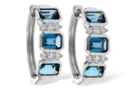 Allison Kaufman London Blue Topaz & Diamond Earrings in 14K White Gold, 1.48 ctw