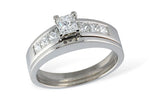 Allison Kaufman Princess-Cut Diamond Bridal Set in 14K White Gold, 0.81 ctw