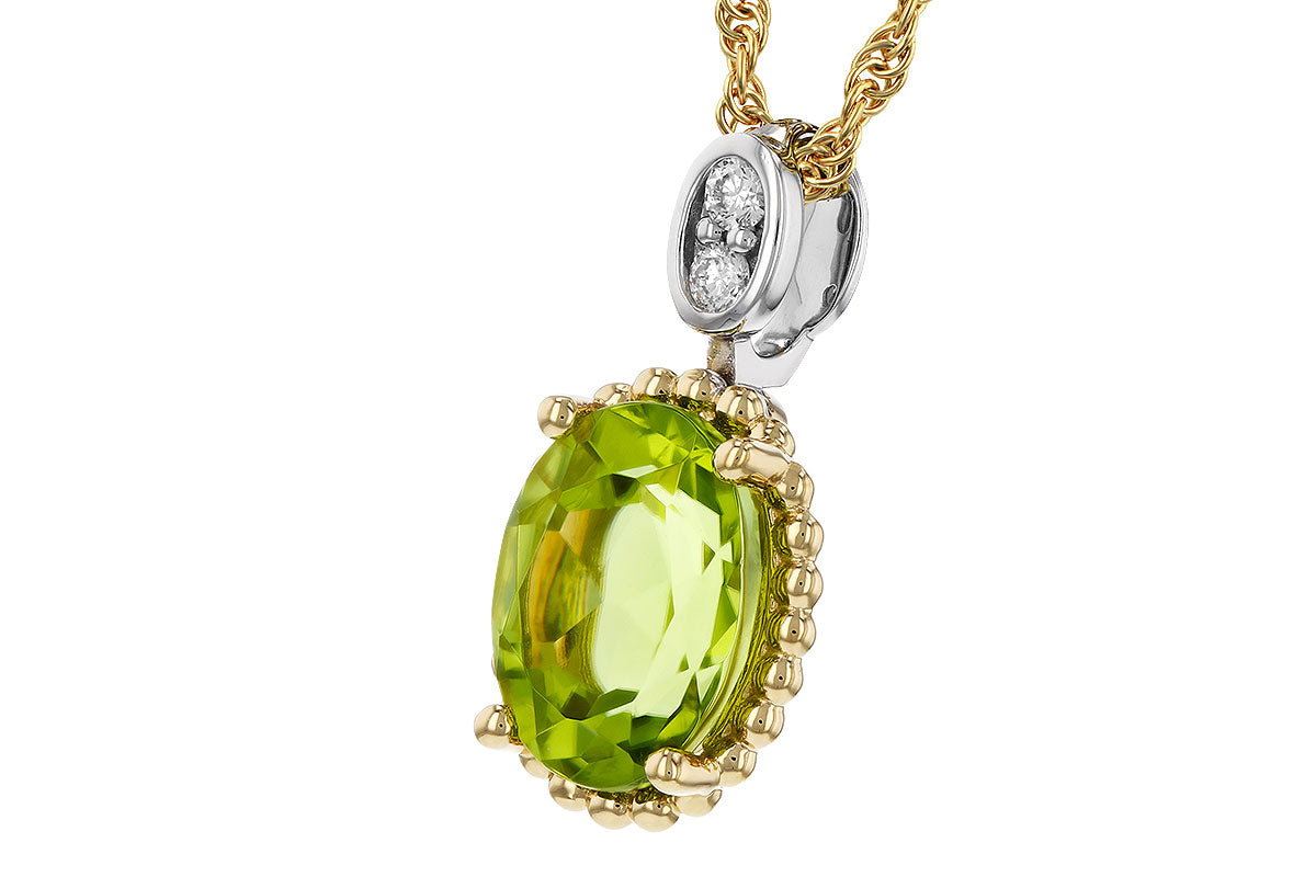 Allison Kaufman Peridot & Diamond Necklace in 14K Yellow & White Gold, 1.25 ctw, alternate view
