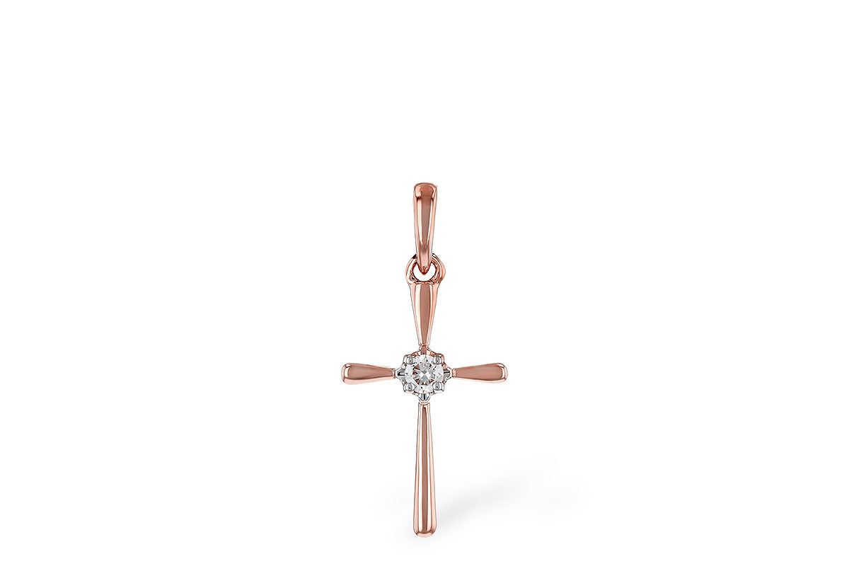 Allison Kaufman Diamond Pendant in 14K Rose Gold, 0.03 ctw (P6468)