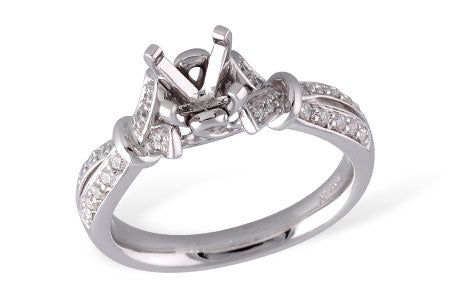Allison Kaufman Diamond Engagement Ring Semi-Mount in 14K White Gold, 0.22 ctw (L7453)