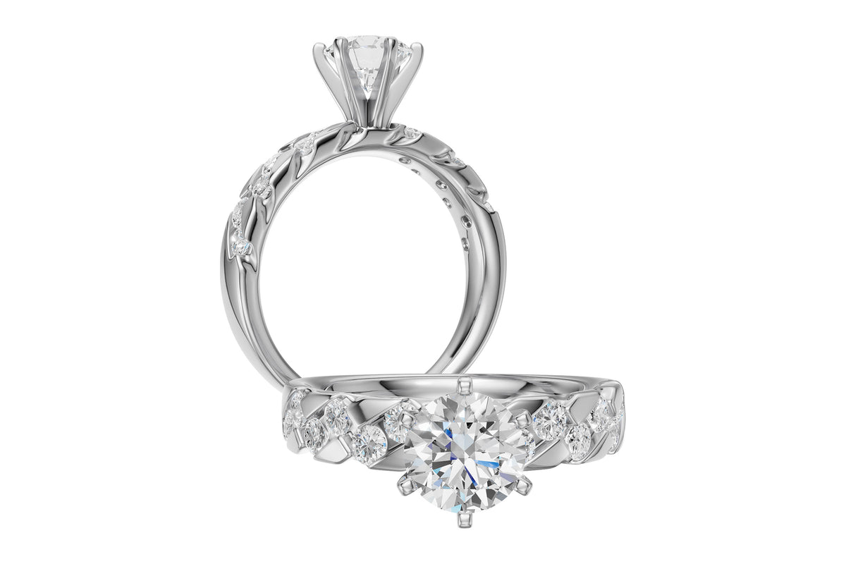 Allison Kaufman Diamond Engagement Ring Semi-Mount in 14K White Gold, 0.56 ctw, alternate view