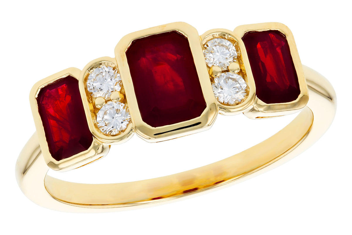 Allison Kaufman Ruby & Diamond Ring in 14K Yellow Gold, 1.55 ctw