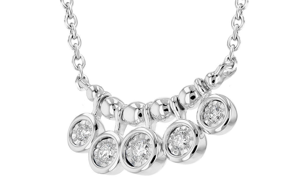 Allison Kaufman Diamond Necklace in 14K White Gold, 0.09 ctw, alternate view