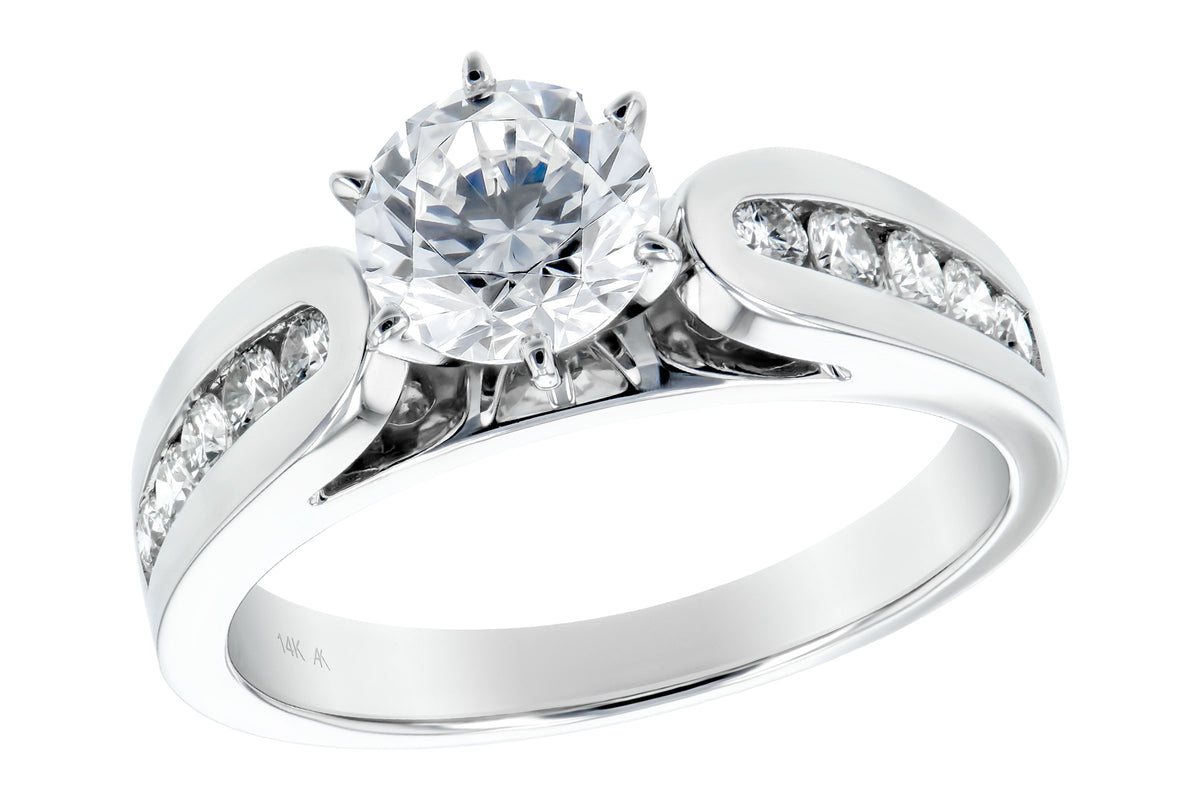 Allison Kaufman Diamond Engagement Ring Semi-Mount in 14K White Gold, 0.34 ctw (L7533)