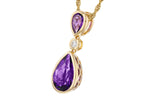 Allison Kaufman Amethyst & Diamond Necklace in 14K Yellow Gold, 1.96 ctw, alternate view