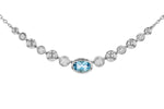 Allison Kaufman Blue Topaz & Diamond Necklace in 14K White Gold, 0.95 ctw (N8797)