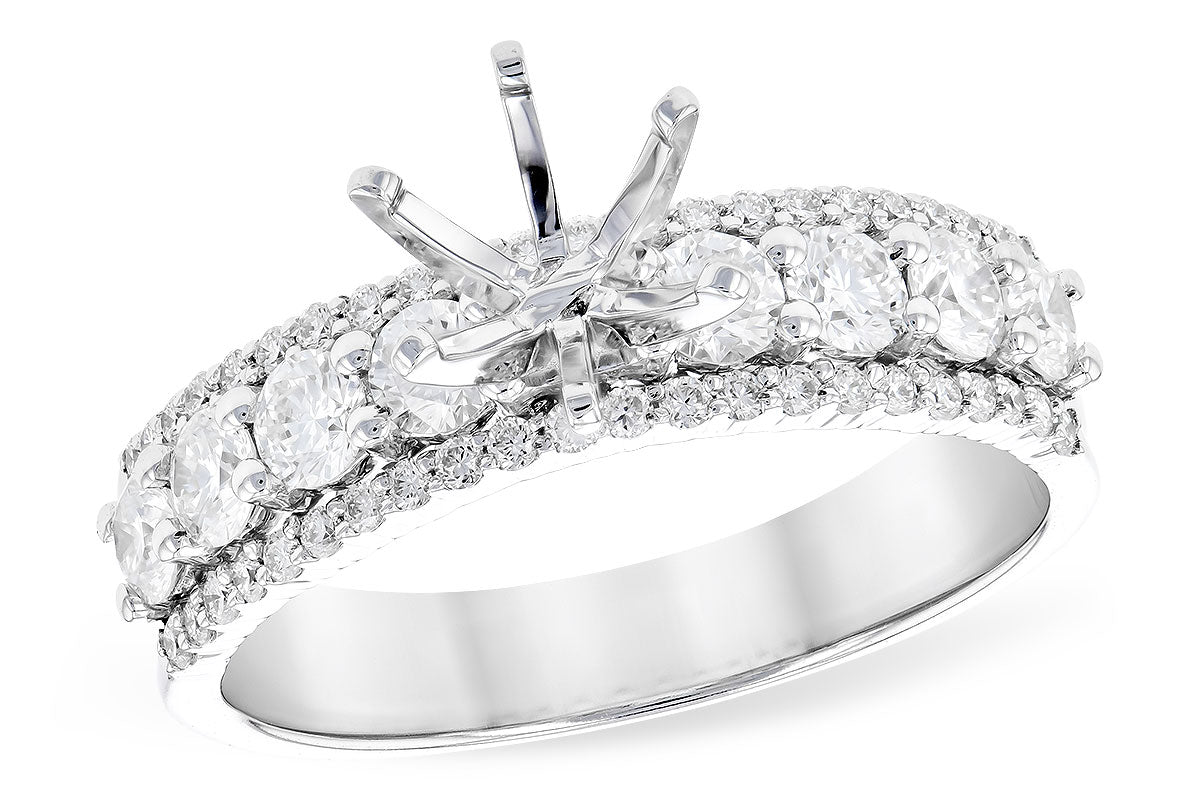 Allison Kaufman Diamond Engagement Ring Semi-Mount in 14K White Gold, 0.92 ctw
