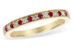 Allison Kaufman Ruby & Diamond Wedding Band in 14K Yellow Gold, 0.21 ctw