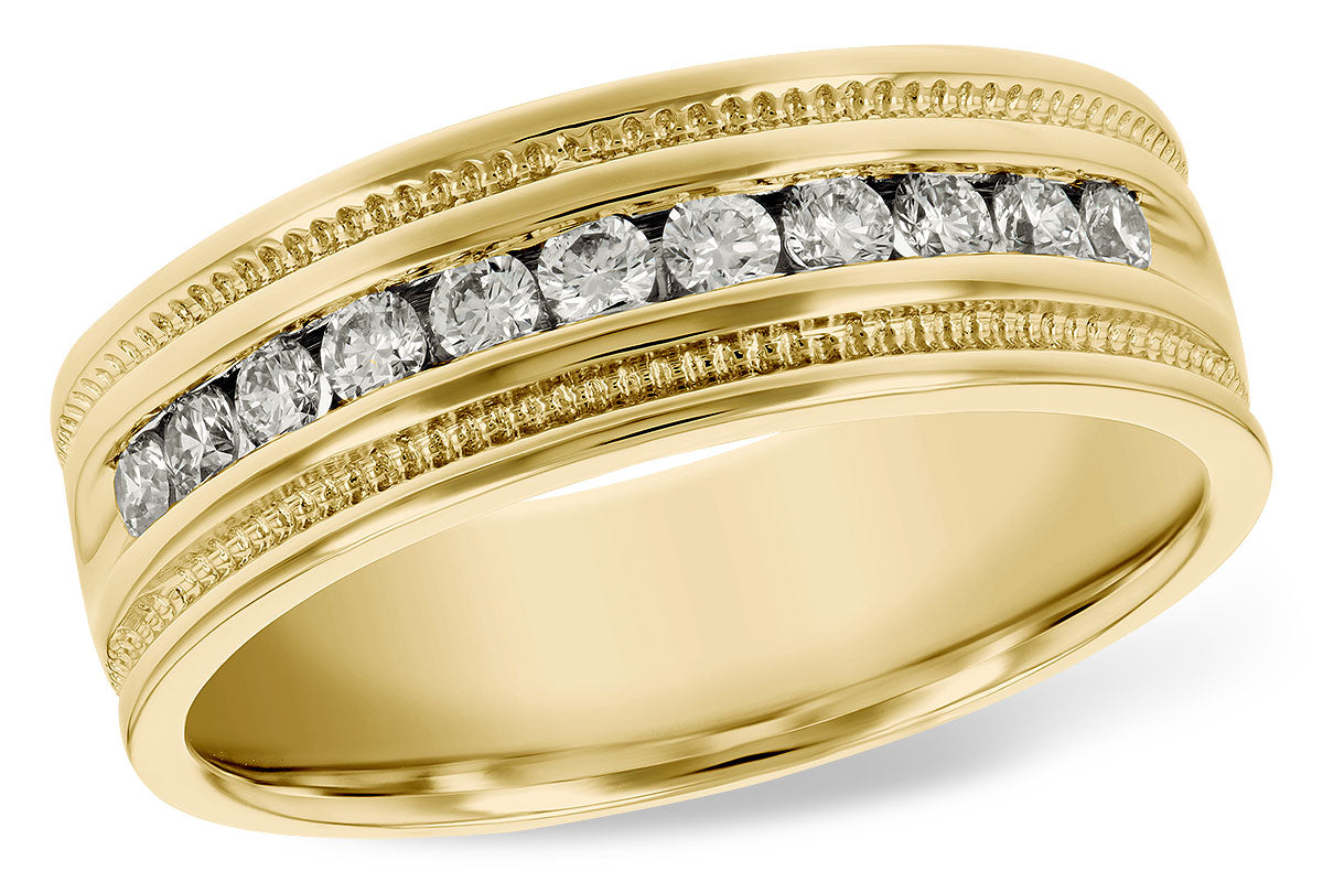 Allison Kaufman Diamond Men's Wedding Band in 14K Yellow Gold, 0.46 ctw