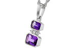 Allison Kaufman Amethyst & Diamond Necklace in 14K White Gold, 0.75 ctw, alternate view