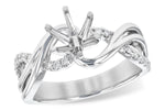 Allison Kaufman Diamond Engagement Ring Semi-Mount in 14K White Gold, 0.16 ctw (L7739)