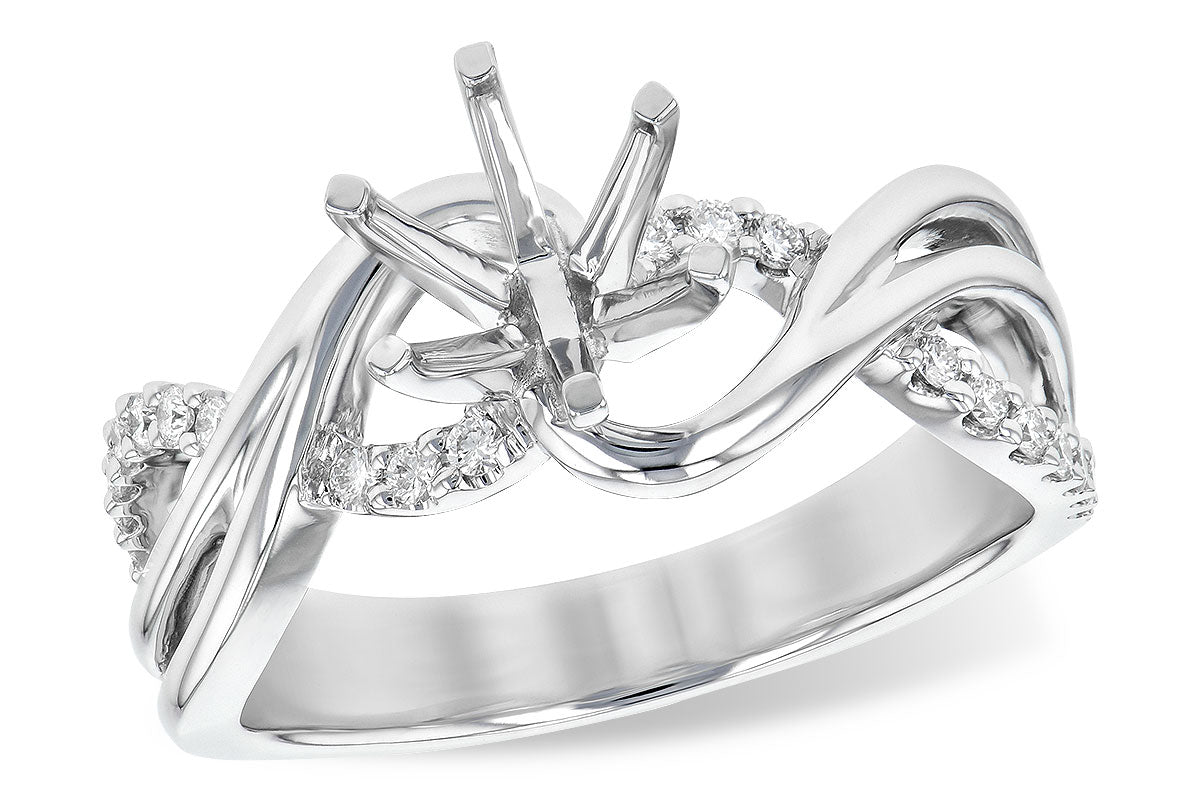 Allison Kaufman Diamond Engagement Ring Semi-Mount in 14K White Gold, 0.16 ctw (L7739)
