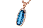 Allison Kaufman London Blue Topaz & Diamond Necklace in 14K Rose Gold, 1.70 ctw (N8169), alternate view