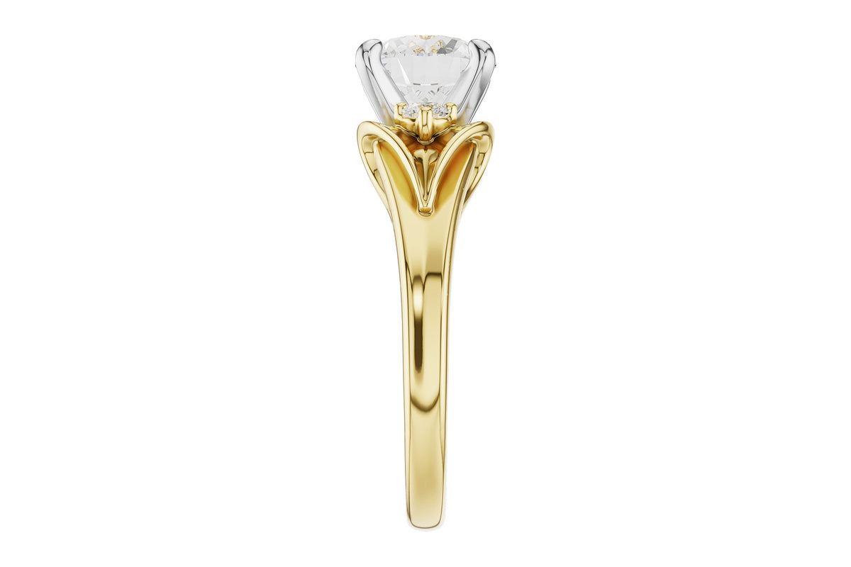 Allison Kaufman Diamond Engagement Ring Semi-Mount in 14K Yellow Gold, 0.16 ctw (L7955), alternate view