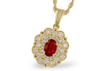 Allison Kaufman Ruby & Diamond Necklace in 14K Yellow Gold, 1.07 ctw