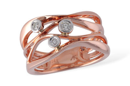 Allison Kaufman Diamond Wedding Band in 14K Rose Gold, 0.14 ctw (W1789)