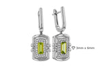 Allison Kaufman Peridot & Diamond Earrings in 14K White Gold, 0.88 ctw, alternate view