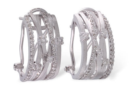 Allison Kaufman Diamond Earrings in 14K White Gold, 0.41 ctw