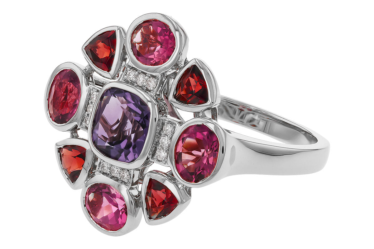 Allison Kaufman Multi-Gemstone & Diamond Ring in 14K White Gold, 2.82 ctw, alternate view