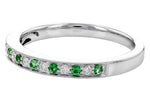 Allison Kaufman Emerald & Diamond Wedding Band in 14K White Gold, 0.16 ctw, alternate view