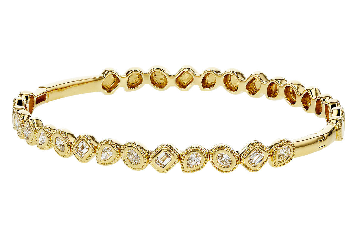 Allison Kaufman Fancy-Cut Diamond Bangle Bracelet in 14K Yellow Gold, 1.00 ctw, alternate view