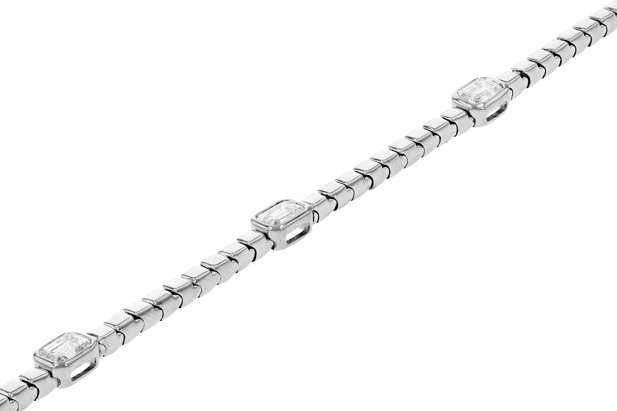 Allison Kaufman Fancy-Cut Diamond Bracelet in 14K White Gold, 1.32 ctw, alternate view