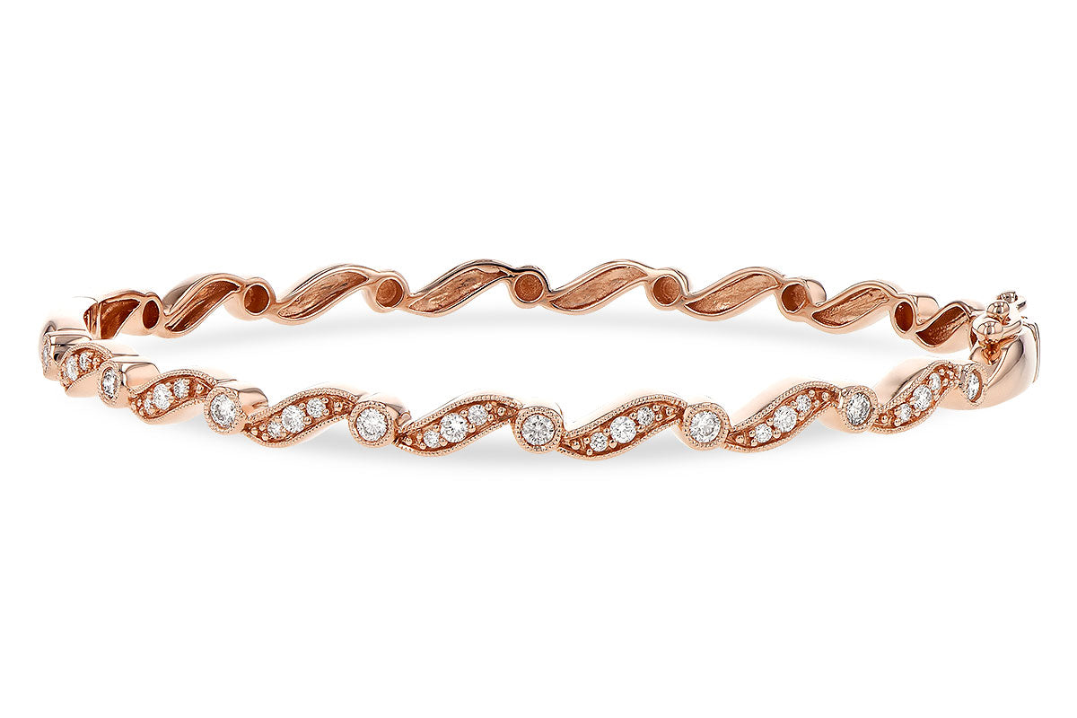 Allison Kaufman Diamond Bangle Bracelet in 14K Rose Gold, 0.50 ctw (B1272)