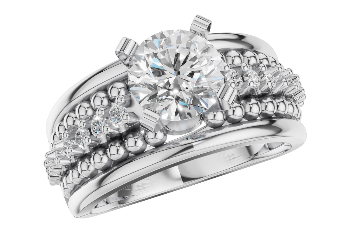 Allison Kaufman Diamond Engagement Ring Semi-Mount in 14K White Gold, 0.33 ctw