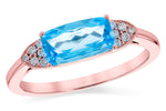 Allison Kaufman Blue Topaz & Diamond Ring in 14K Rose Gold, 1.52 ctw (D5888)