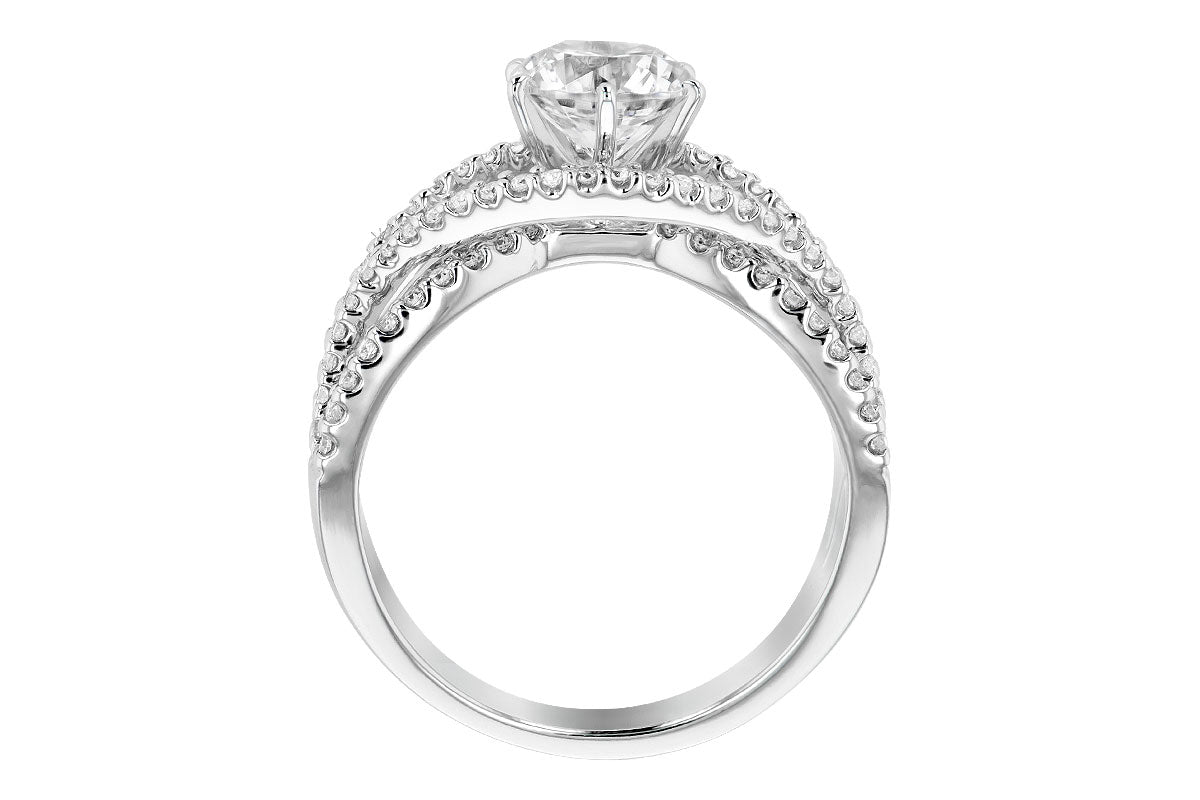 Allison Kaufman Diamond Engagement Ring Semi-Mount in 14K White Gold, 0.53 ctw, alternate view