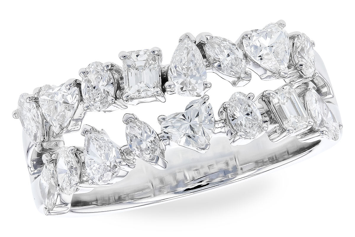 Allison Kaufman Fancy-Cut Diamond Wedding Band in 14K White Gold, 1.38 ctw
