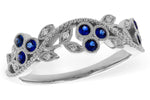 Allison Kaufman Sapphire & Diamond Wedding Band in 14K White Gold, 0.29 ctw (W2698)