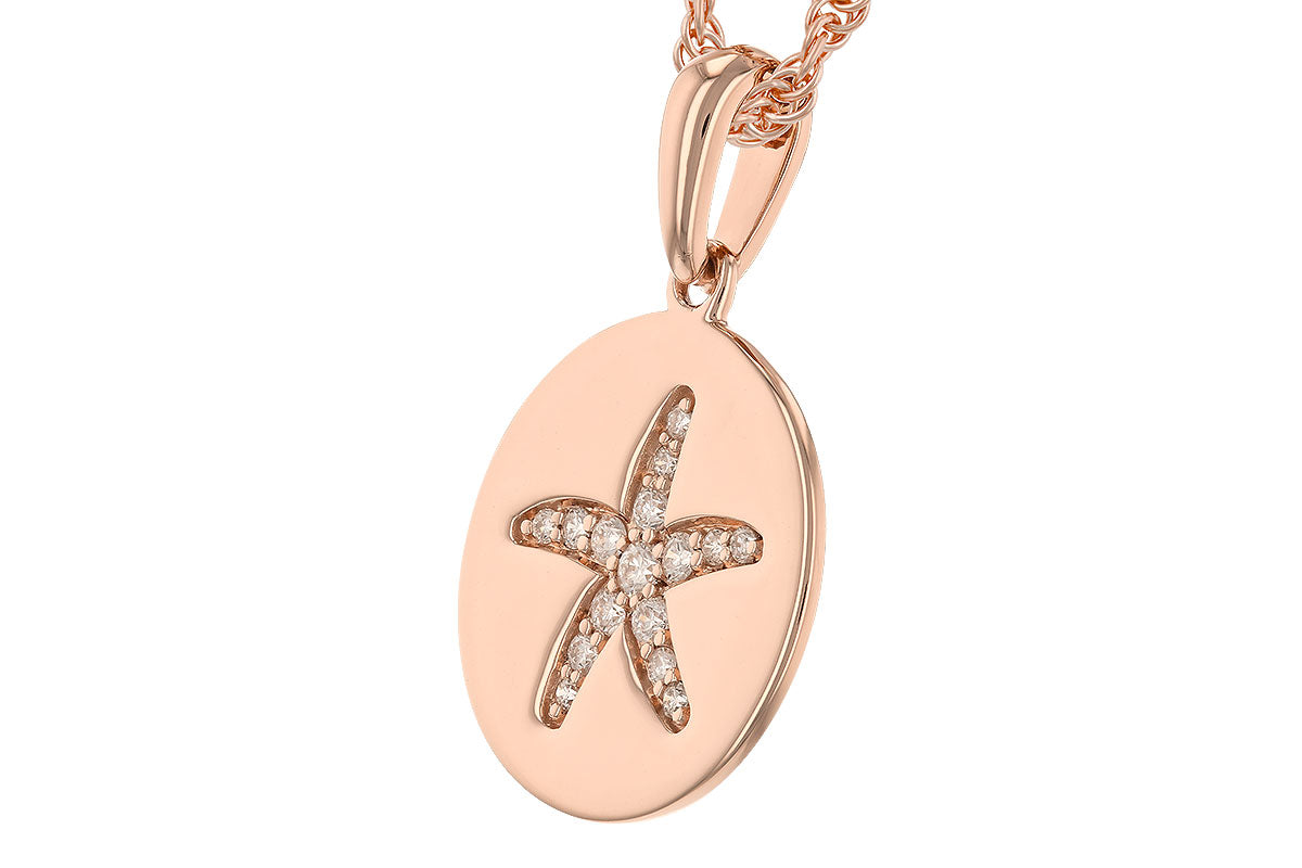 Allison Kaufman Diamond Necklace in 14K Rose Gold, 0.11 ctw (N8458), alternate view