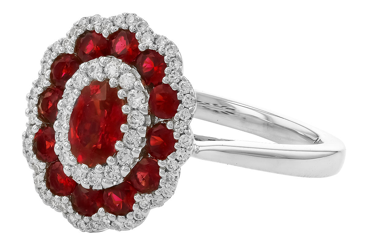 Allison Kaufman Ruby & Diamond Ring in 14K White Gold, 1.52 ctw, alternate view