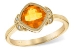 Allison Kaufman Citrine & Diamond Ring in 14K Yellow Gold, 1.15 ctw (D5165)