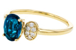 Allison Kaufman London Blue Topaz & Diamond Ring in 14K Yellow Gold, 1.30 ctw, alternate view