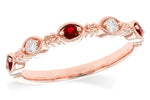 Allison Kaufman Ruby & Diamond Wedding Band in 14K Rose Gold, 0.23 ctw
